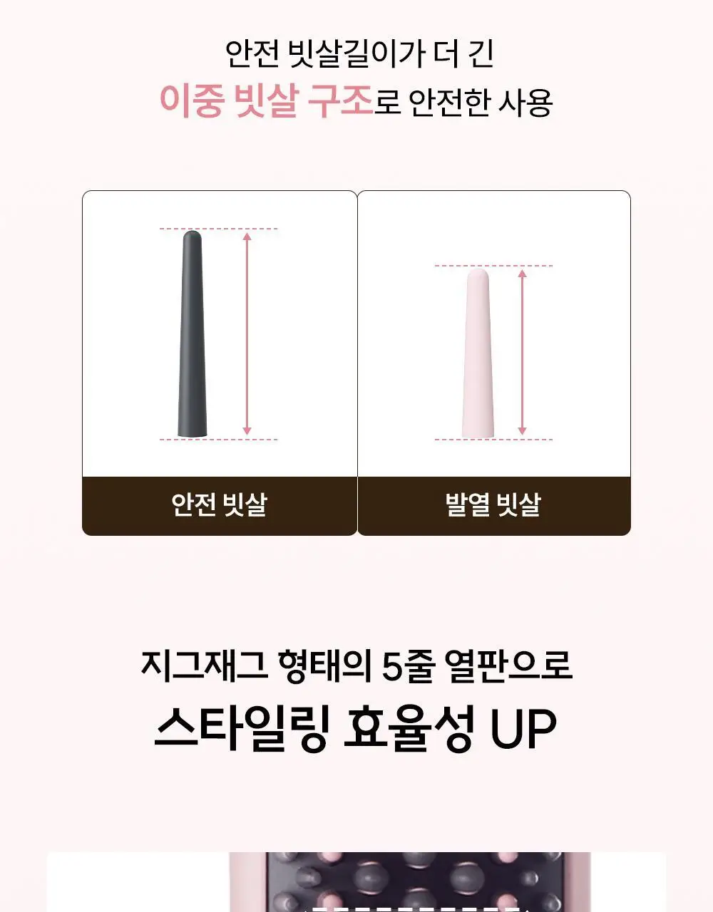 [브러쉬 무선 고데기] 보다나 이지 업 헤어스타일러 파우더핑크 상세페이지 15